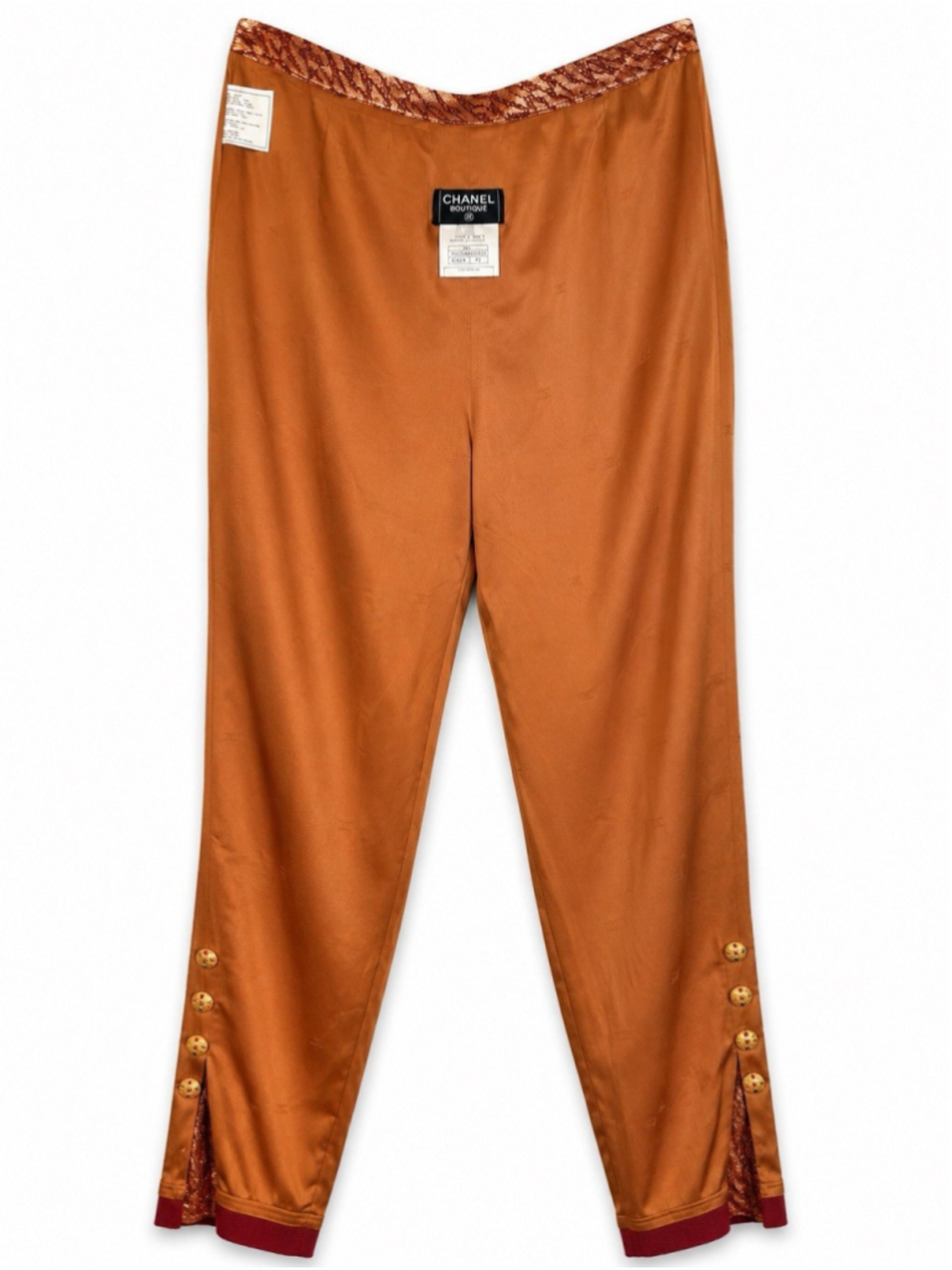 Authentic Chanel Runway 3 Pc Ensemble Coat Top Pants Silk Lurex France 42 - Picture 11 of 15